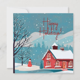 Elegant Snowfall Festive Christmas Happy  Holiday Card
