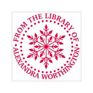 Elegant Snowflake #1 Library Book Name Self-inking Stamp