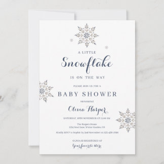 Elegant Snowflake Baby Shower Invitation