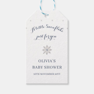 Elegant Snowflake Baby Shower Invitation Gift Tags