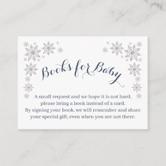 Elegant Snowflake Books for Baby Enclosure Card