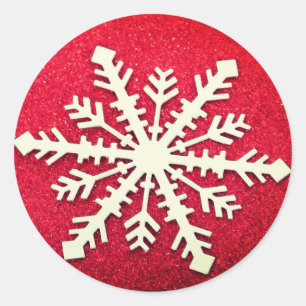 Elegant Snowflake Christmas Merry Winter Classic Round Sticker