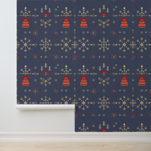 Elegant Snowflake Christmas Pattern Wallpaper