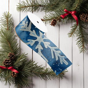 Elegant Snowflake Christmas Ribbon Satin Ribbon