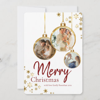 Elegant Snowflake Collage Merry Christmas Holiday Card