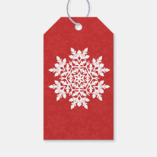 Elegant Snowflake (Cranberry) Gift Tags