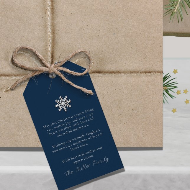 Elegant Snowflake Custom Message  Gift Tags (Creator Uploaded)