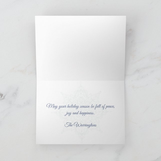 Elegant Snowflake Design Holiday Card (Inside)
