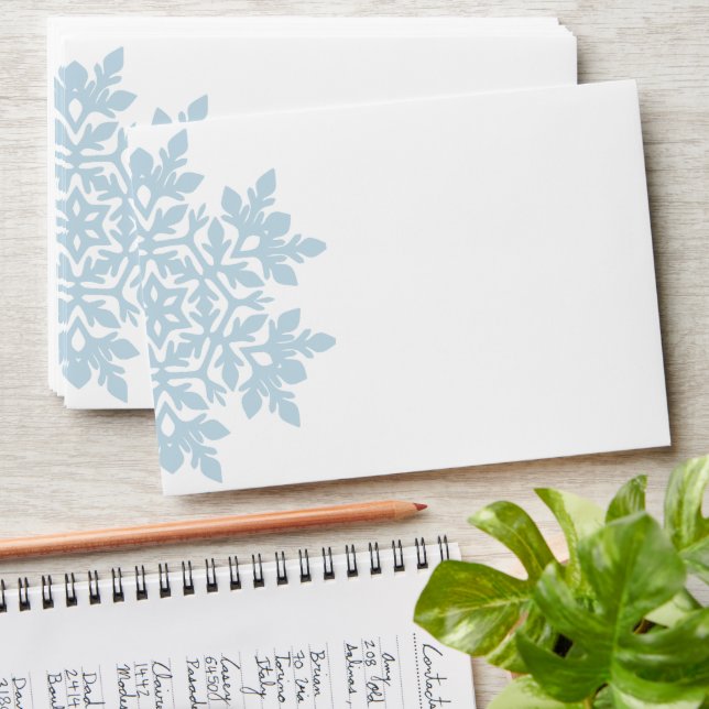 Elegant Snowflake (Frost Blue) Envelope (Stacked)