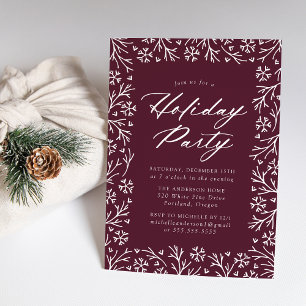Elegant Snowflake Holiday Party Invitation