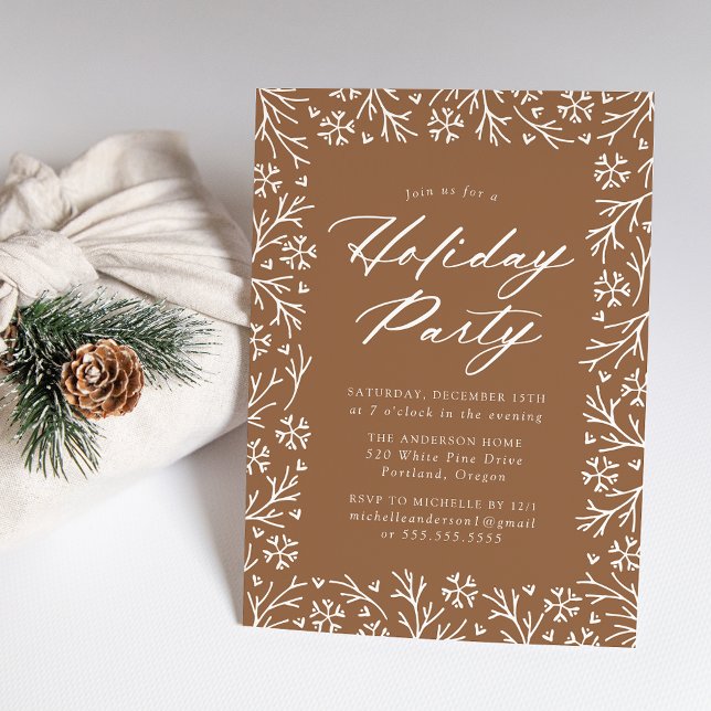 Elegant Snowflake Holiday Party Invitation (Creator Uploaded)