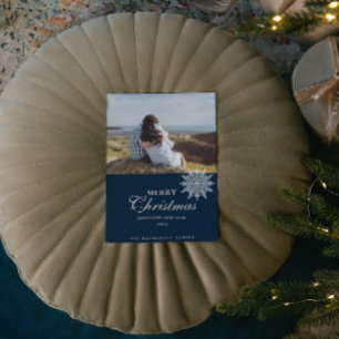 Elegant Snowflake   Merry Christmas   Custom Holiday Card