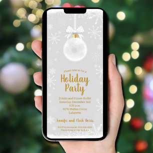 Elegant Snowflake Ornament Christmas Invitation