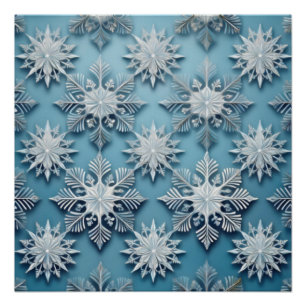 Elegant Snowflake Pattern Poster