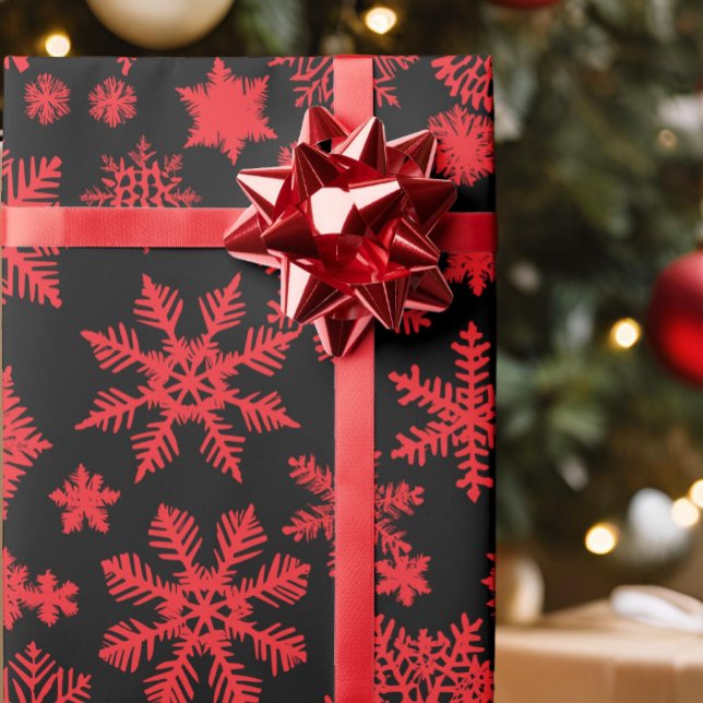 Elegant Snowflake Silhouette Customisable Gift Wrapping Paper (Creator Uploaded)