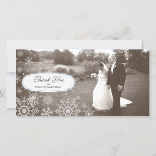 Elegant Snowflake Wedding Thank You Card
