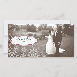 Elegant Snowflake Wedding Thank You Card