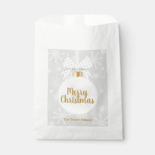Elegant Snowflake White Ornament Christmas Treat Favour Bags