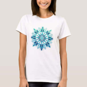Elegant Snowflake Winter Cosy Poinsettia Day T-Shirt