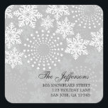 Elegant Snowflakes 1 - holiday address label<br><div class="desc">Black  holiday address labels</div>