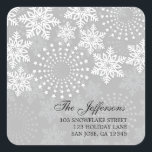 Elegant Snowflakes 1 - holiday address label<br><div class="desc">Black  holiday address labels</div>