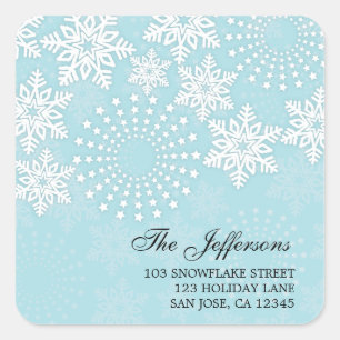 Elegant Snowflakes 4 - holiday address label