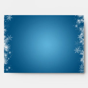 Elegant Snowflakes Blue Envelope