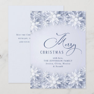 Elegant Snowflakes Christmas Greeting Holiday Card