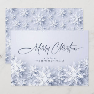 Elegant Snowflakes Christmas Greeting Holiday Card
