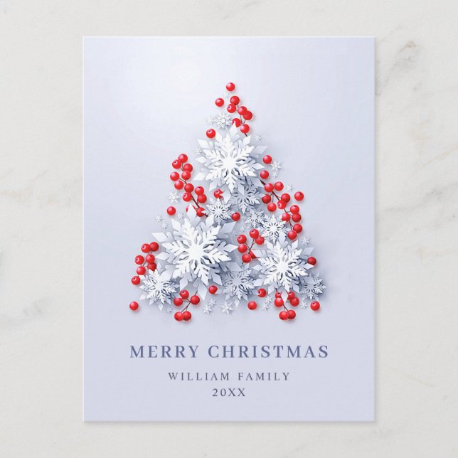 Elegant Snowflakes Christmas Greeting Holiday Postcard (Front)