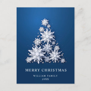 Elegant Snowflakes Christmas Greeting Holiday Postcard