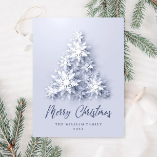Elegant Snowflakes Christmas Greeting Holiday Postcard