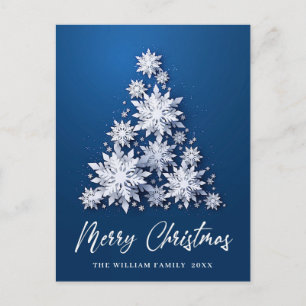 Elegant Snowflakes Christmas Greeting Holiday Postcard
