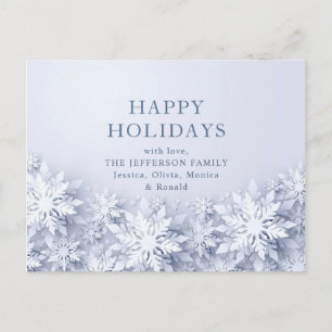 Elegant Snowflakes Christmas Holiday Greeting Postcard