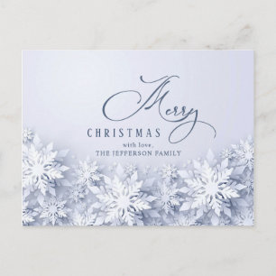 Elegant Snowflakes Christmas Holiday Greeting Postcard