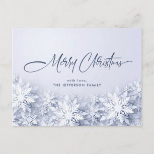 Elegant Snowflakes Christmas Holiday Greeting Postcard