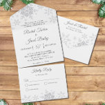 Elegant Snowflakes Christmas Winter Wedding<br><div class="desc">This all in one wedding design features an elegant snowflakes pattern. Click the customise button for more flexibility in modifying the text. Variations of this design, different paper types, as well as coordinating products are available in our shop, zazzle.com/store/doodlelulu. Contact us if you need this design applied to a specific...</div>