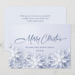 Elegant Snowflakes Corporate Christmas Greeting Holiday Card
