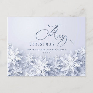 Elegant Snowflakes Corporate Christmas Holiday Postcard