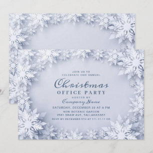 Elegant Snowflakes Corporate Christmas Party Invitation