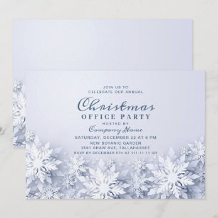 Elegant Snowflakes Corporate Christmas Party Invitation