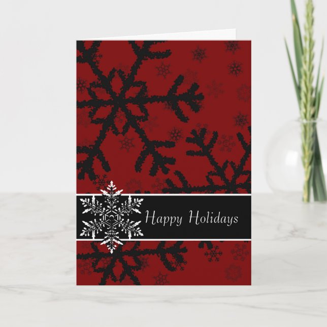 Elegant Snowflakes Holiday Card (Front)