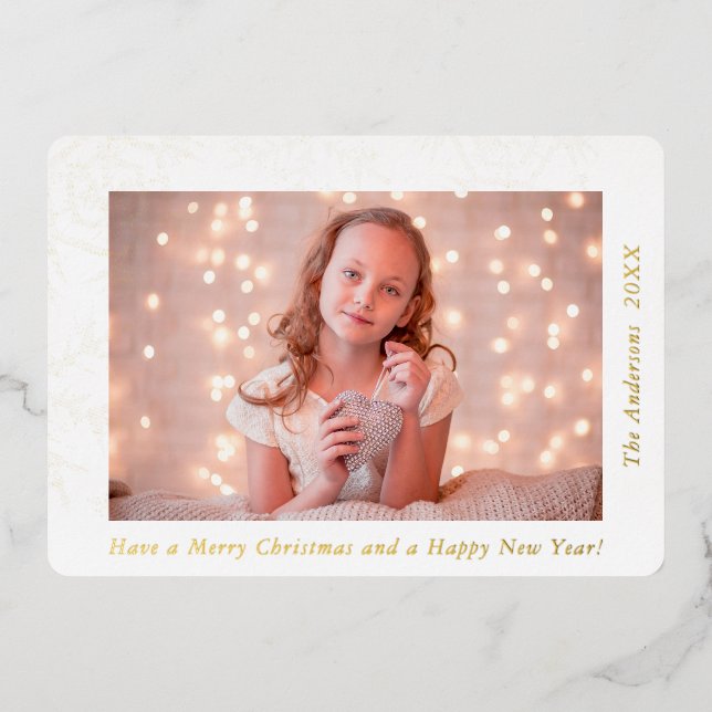 Elegant Snowflakes Merry Christmas Custom Photo (Front)