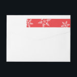 Elegant Snowflakes on Red Merry Christmas Wrap Around Label<br><div class="desc">A simple and festive red and white snowflake design that matches our "Laughing all the way" Christmas photo card! Click the customise button for more flexibility in modifying/adding text and design elements! Variations of this design as well as coordinating products are available in our shop, zazzle.com/doodlelulu*. Contact us if you...</div>