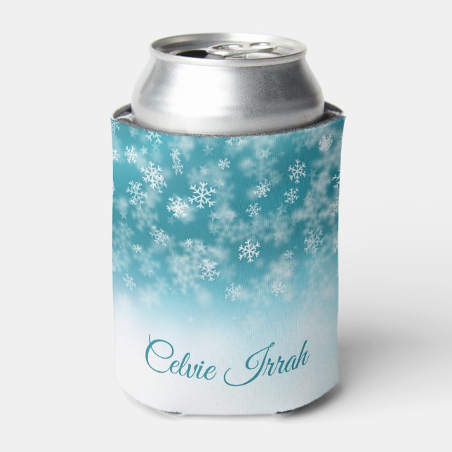 Elegant Snowflakes Personalised | Can Cooler (Can Front)
