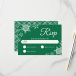 Elegant Snowflakes Plaid Dark Green Wedding RSVP<br><div class="desc">This wedding design features elegant snowflakes on the front and a classic plaid pattern on the back. Click the customise button for more flexibility in modifying the text. Variations of this design, different paper types, as well as coordinating products are available in our shop, zazzle.com/store/doodlelulu. Contact us if you need...</div>