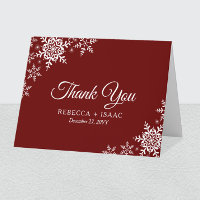 Elegant Snowflakes Plaid Dark Red Wedding