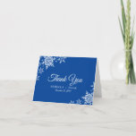 Elegant Snowflakes Plaid Deep Blue Wedding Thank You Card<br><div class="desc">This wedding design features elegant snowflakes on the front and a classic plaid pattern on the back. Click the customise button for more flexibility in modifying the text. Variations of this design, different paper types, as well as coordinating products are available in our shop, zazzle.com/store/doodlelulu. Contact us if you need...</div>