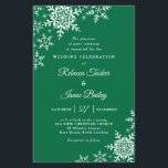 Elegant Snowflakes Plaid Green Wedding Invitation<br><div class="desc">This affordable wedding design features elegant snowflakes on the front and a classic plaid pattern on the back. Click the customise button for more flexibility in modifying the text. Variations of this design, different paper types, as well as coordinating products are available in our shop, zazzle.com/store/doodlelulu. Contact us if you...</div>