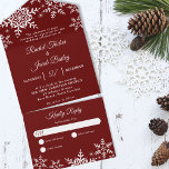 Elegant Snowflakes Red Christmas Winter Wedding<br><div class="desc">This all in one wedding design features elegant snowflakes on the front and a classic plaid pattern on the back. Click the customise button for more flexibility in modifying the text. Variations of this design, different paper types, as well as coordinating products are available in our shop, zazzle.com/store/doodlelulu. Contact us...</div>